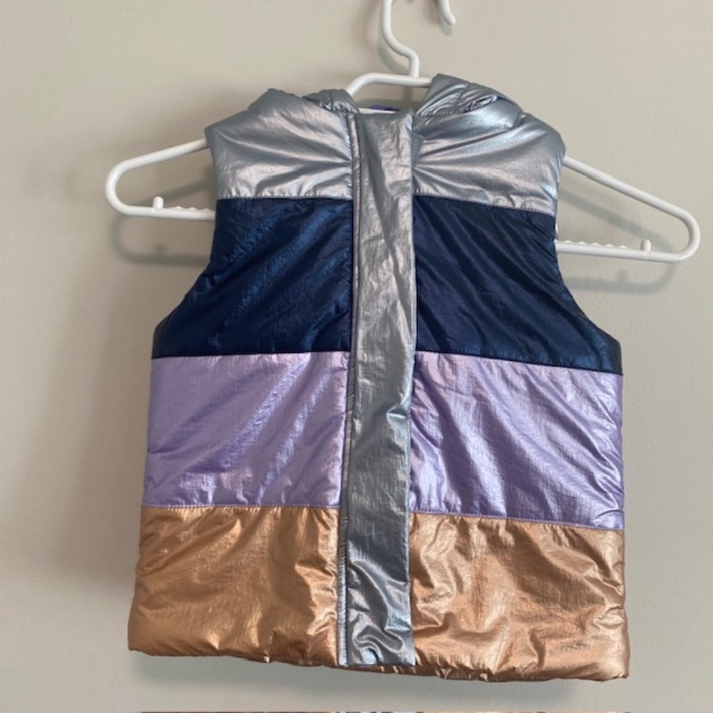 ANDY & EVAN Puffy Multicolour Hooded Vest for Kids Size 3T